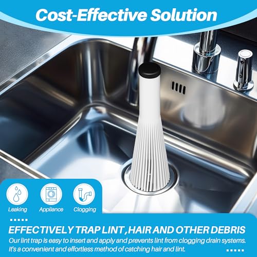 Feekoon 2 Pack Lint Trap for Washer and Utility Sink Drains, Hair Catcher