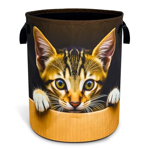 Cute Cat Pet Laundry Basket Foldable Waterproof Hamper 18.9 x 16.5 Inch - color: Cute Cat
