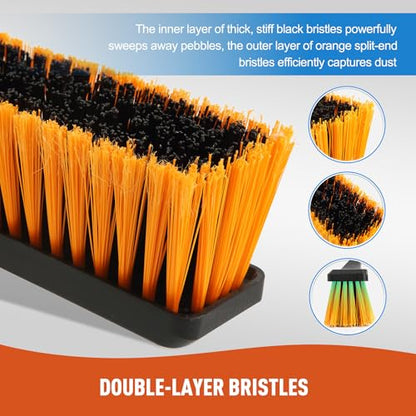 CLEANHOME 24" Push Broom Brush Outdoor for Shop, Deck, Garage, Concrete - size: 24" Head, 59" Handle
