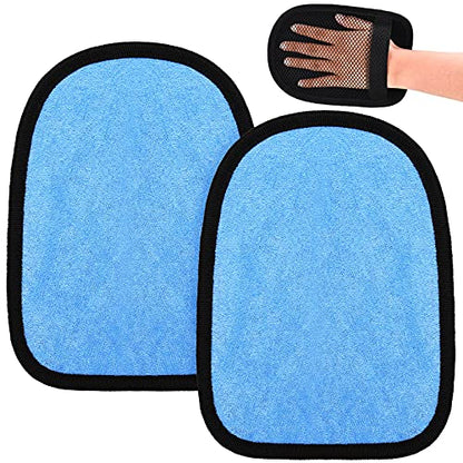 Skylety 2 Pcs Beach Sand Remover Mitts, Soft Wipes for Skin and Feet Blue - color: Blue