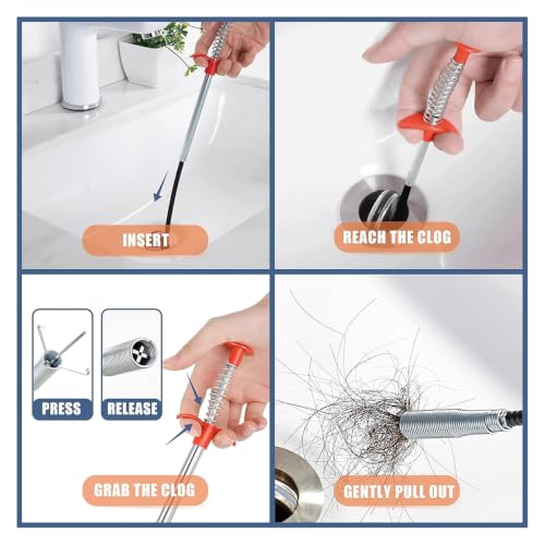 Drain Snake, Toilet Auger Hair Drain Clog Remover (116 inch) - style: 116 IN