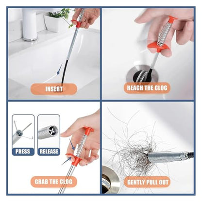 Drain Snake, Toilet Auger Hair Drain Clog Remover (116 inch) - style: 116 IN