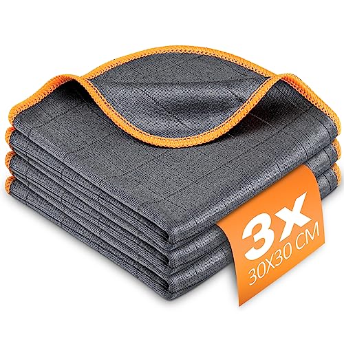 Airlab Glass Polishing Streak Free Miracle Cleaning Cloth, Grey-Orange - color: Grey-orange