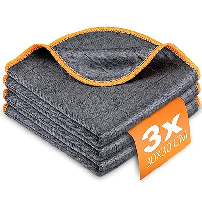 Airlab Glass Polishing Streak Free Miracle Cleaning Cloth, Grey-Orange - color: Grey-orange