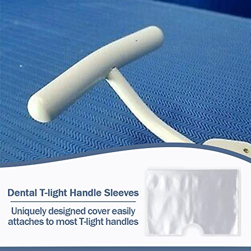 Dental Light Handle Clear Cover Sleeve, 500 Pcs U-Shaped Clear Plastic Protectors Fits Most T Light Handles, Disposable Barrier for Dental Clinic, 3-2/5"x 6"