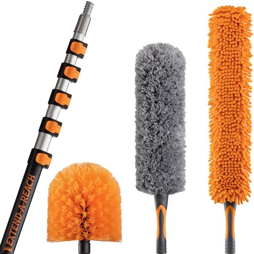 30 Foot High Reach Duster Kit with 5-24 ft Telescopic Extension Pole - size: 24 feet