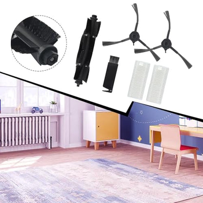 Vacuum Cleaner Main Side Brush and Filter Replacement Kit for S8/S8 Plus Robot Vacuum Cleaner, Includes Roller Brush, Side Brushes, and Cleaning Tool for Household Maintenance