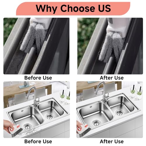 5 Pcs 2 in 1 Window Track Cleaner, Groove Cleaning Brush - color: 5 Pcs