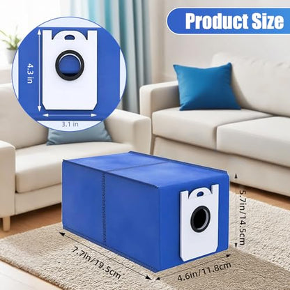 6-Pack Dustin & Orb-i Replacement Dust Bags for bObsweep Dustin & Orb-i Self-Emptying Robot Vacuum - 3.5L High Capacity Advanced Filtration Bags with Cleaning Brush (Blue)