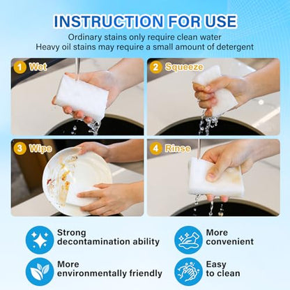 100Pack 2X Magic Sponges Cleaning Eraser, Density Stronger Melamine Sponge - size: 100