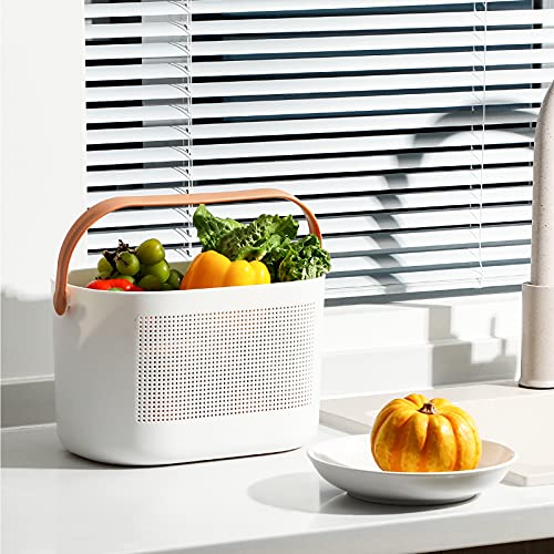 Plastic Portable Shower Caddy Basket, Storage Organizer with Handle, Yellow - color: Yellow, size: 1 Pack