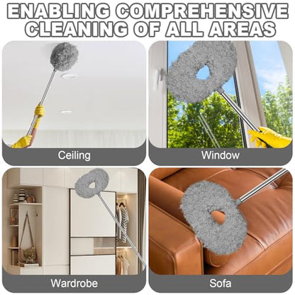 Eunice 2PCS Ceiling Fan Cleaner Duster with Extension Pole,Gray 4.2FT - color: Gray, size: 4.2FT