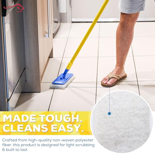 KLEEN HANDLER Light Duty Cleaning Scrub Pad, White, Pack 5, 10 x 4.6 in - color: White, size: Pack of 5