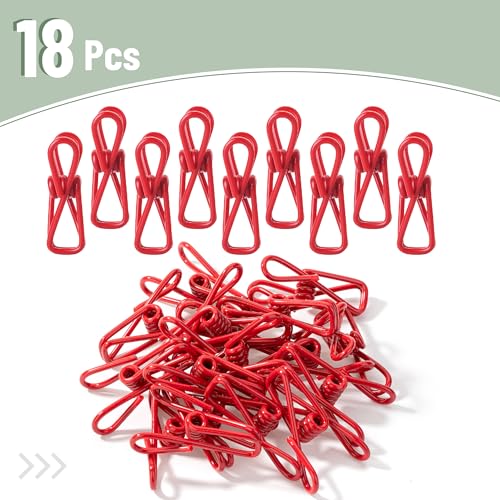 Mr. Pen- PVC-Coated Utility Clips, 2 Inch, 18 Pack, Red - color: Red
