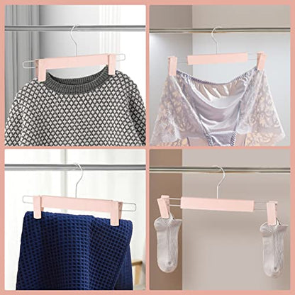 20 Pack Pants Hangers with Adjustable Non-Slip Clips Anti-Rust Hanging Hook for Trouser,Skirts,Jeans,Clothes Hangers Pink - color: Pink, size: 20 Pack