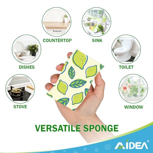 AIDEA Sponges Kitchen, Non-Scratch Scrub Sponge-24Count, Dish Sponges - color: Printed-blue
