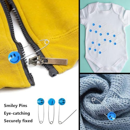 50 PCS Safety Pin 53mm/2.1in Baby Diaper Pins for Cloth - Plastic Head, Stainless Steel With Locking Closures - Nappy Pins for Crafts (XL/Blue) - color: Blue