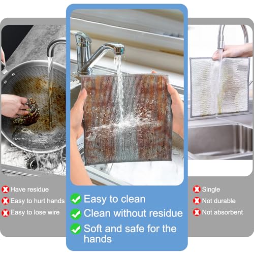 10pcs New Upgrade 2-Layer Microfiber Wire Dishcloth,Grey - color: 10pcs Grey