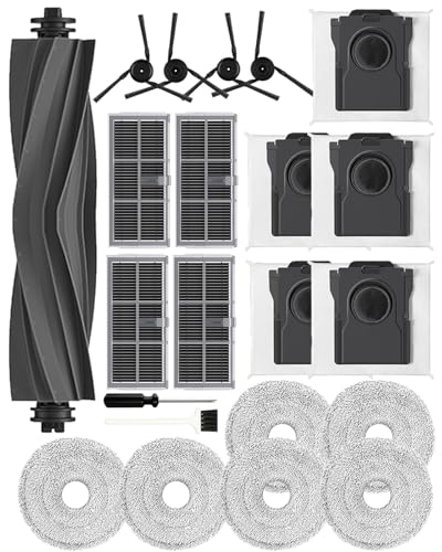 Accessories for Dreame L10s Ultra Gen 3/L50 Ultra AE/X40 Ultra/L40 Ultra /X40 Master,Replacement Parts for P70 Pro Ultra/Mova P50 Pro Ultra/Mova P10 Pro Ultra Include: 1 Main brush,4 Carbon HEPA filte - size: X40