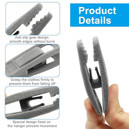 Velvet Hanger Clips, Gray, 40 PCS - color: Gray