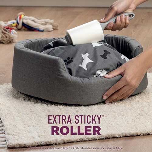 Scotch-Brite Pet Hair Extra Sticky Lint Roller,420 Sheets Total, 6 Pack