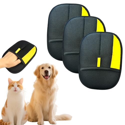 Electrostatic Pet Hair Removal Gloves - color: 3pcs-Black