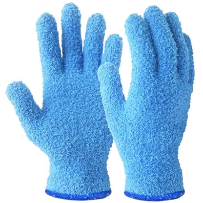 Evridwear Microfiber Dusting Gloves for Plants & Blinds - color: Blue 1 Pair, size: Small/Medium (Pack of 1)