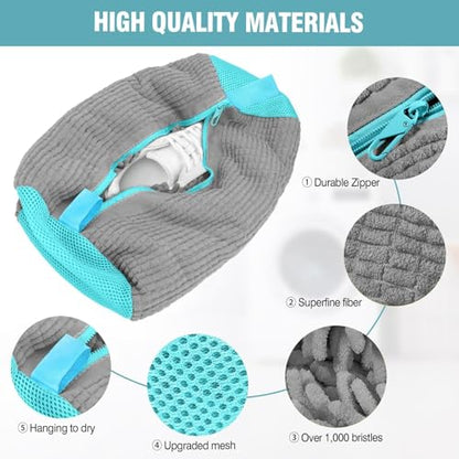 Shoe Washing Machine Bag, Shoe Laundry Bag for Washer and Dryer - color: Gray, size: 1 PACK