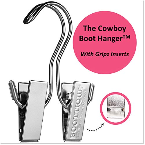 The Original Boot Hanger - Shoe Storage Space Saver (Set of 3); Boot Hanger, Boot Holder, Boot Clips, Boot Storage (Cowboy) - color: Cowboy