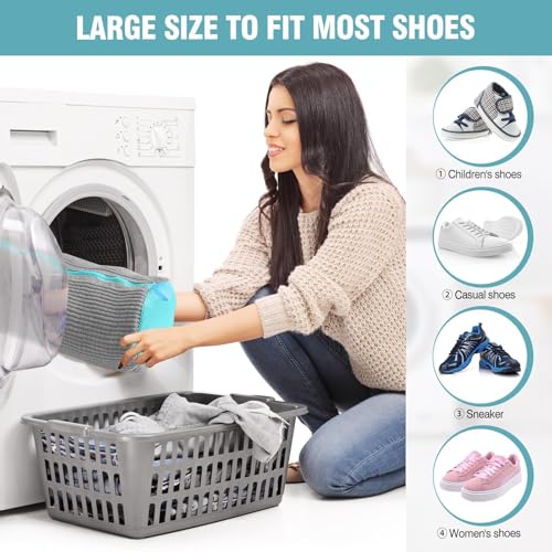 Shoe Washing Machine Bag, Shoe Laundry Bag for Washer and Dryer - color: Gray, size: 1 PACK