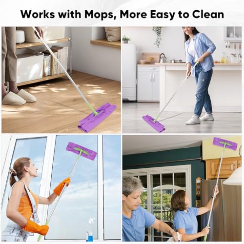 HOMEXCEL Glass Cleaning Cloths 6PK, Streak Free Towel for Windows, 14x16in - color: Purple, size: 14 x 16 Inch