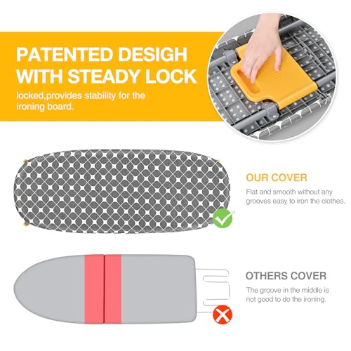 APEXCHASER Small Ironing Board Tabletop, Foldable mini Table top Iron Board - color: Gray