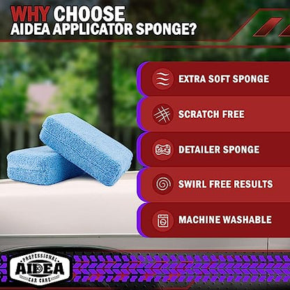 AIDEA Microfiber Applicator Pad-56PK, Car Wash Sponge, Blue - color: Light Blue, size: 56 PK