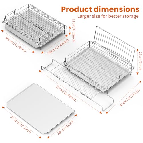 Dish Drying Rack Stainless Steel Expandable Large - size: 16.93"Wx22.44"L