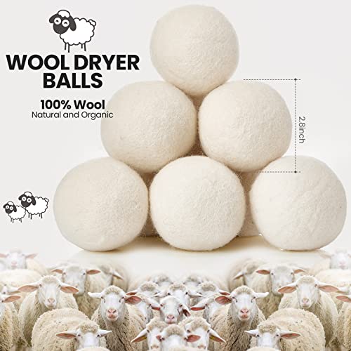 Roowest 36 Pcs Wool Dryer Balls Set with 2 Muslin Bags for Laundry