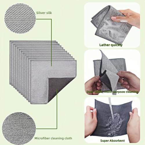 Stainless Steel Scrubber and Cleaning Rags - size: New 6pcs