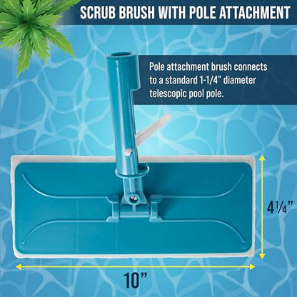 U.S. Pool Supply Hand-Held & Pool Pole Attachment Scrub Brushes, Scrubbing - size: 4x11