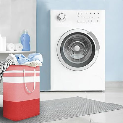 2-Pack Foldable Laundry Basket,Large Laundry Baskets with Handles,Waterproof Laundry Hamper,Collapsible Laundry Hampers for Clothes Organizer 80L (Red) - color: Red