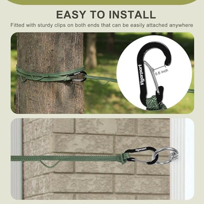 Vigorport Portable Travel Clothesline, Clothes Drying Line with Hang Loop - size: 13.8Ft