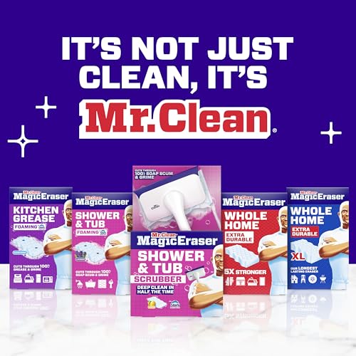 Mr. Clean Magic Eraser Sponge, All Purpose Cleaner, Long Lasting Cleaning Scrubber, Wall, Sneaker, Oven, Kitchen, Bathroom, Shower Cleaner, Cleaning Supplies, Whole Home Extra Durable XL, 8ct - size: 8 Count