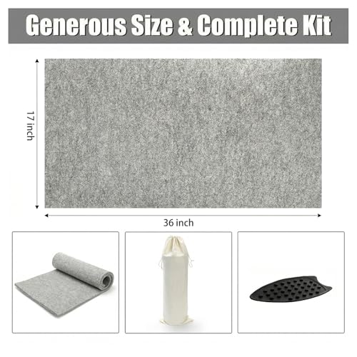 Nicunom Wool Pressing Mat, 17" X 36" Large Quilting Ironing Pad Natural Wool Ironing Mat for Quilters, Wool Felted Mat for Quilting, Sewing, Crafting