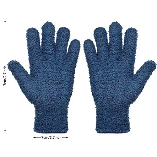 Patelai 2 Pairs Microfiber Gloves for Plants,Gray, Dark Blue,Large - color: Gray, Dark Blue, size: Large (2 Pairs)