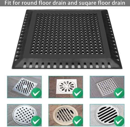 Aojuxix Shower Drain Hair Catcher/Drain Protector/Shower Drain Cover - color: Matte Black, size: 4 inch