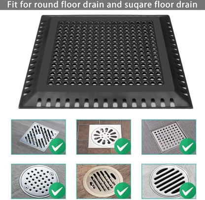 Aojuxix Shower Drain Hair Catcher/Drain Protector/Shower Drain Cover - color: Matte Black, size: 4 inch