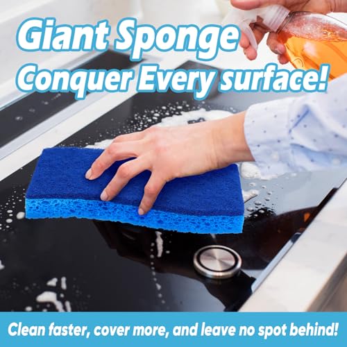AIDEA XL Sponges Kitchen 6Count, Non-Scratch Scrub Sponges for Dishes - color: Blue-extra Large