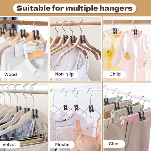 Mlici Clothes Hanger Connectors - 60 Pcs Multi-Level Cascading Hooks, Black - color: Black