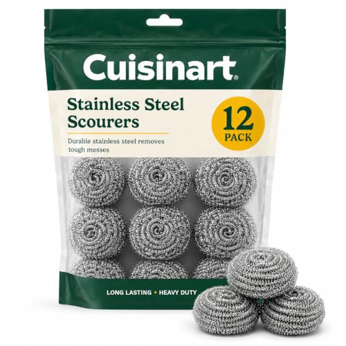 Cuisinart Stainless Steel Wool Scrubber, 12-Pack, Heavy Duty