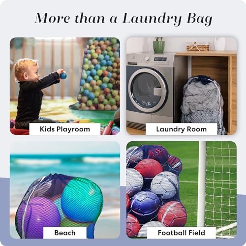 Handy Laundry Mesh Laundry Bags 2 Pack, XL 24x36 in, Heavy Duty Nylon - color: Blue