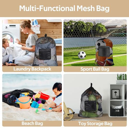 OTraki Mesh Laundry Bags 36 x 28 Inch Extra Large Travel Laundry Bag Backpack Heavy Duty Drawstring Dirty Clothes Laundry Mesh Wash Bag with Shoulder Straps Don't Drying, Melting 140-176℉ Black - size: 28 x 36 Inch
