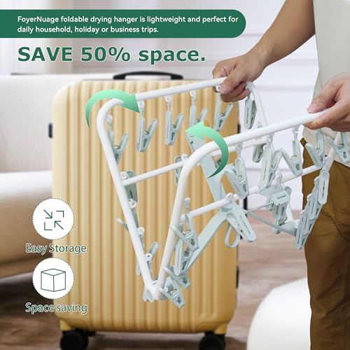 Plastic PP Drying Hanger, Anti-Rusty Drying Rack for Clothes, Socks, Lingeries, Delicates, Drying Hanger with 32 Clips for Baby Clothes, Towels - style: 32 Clips